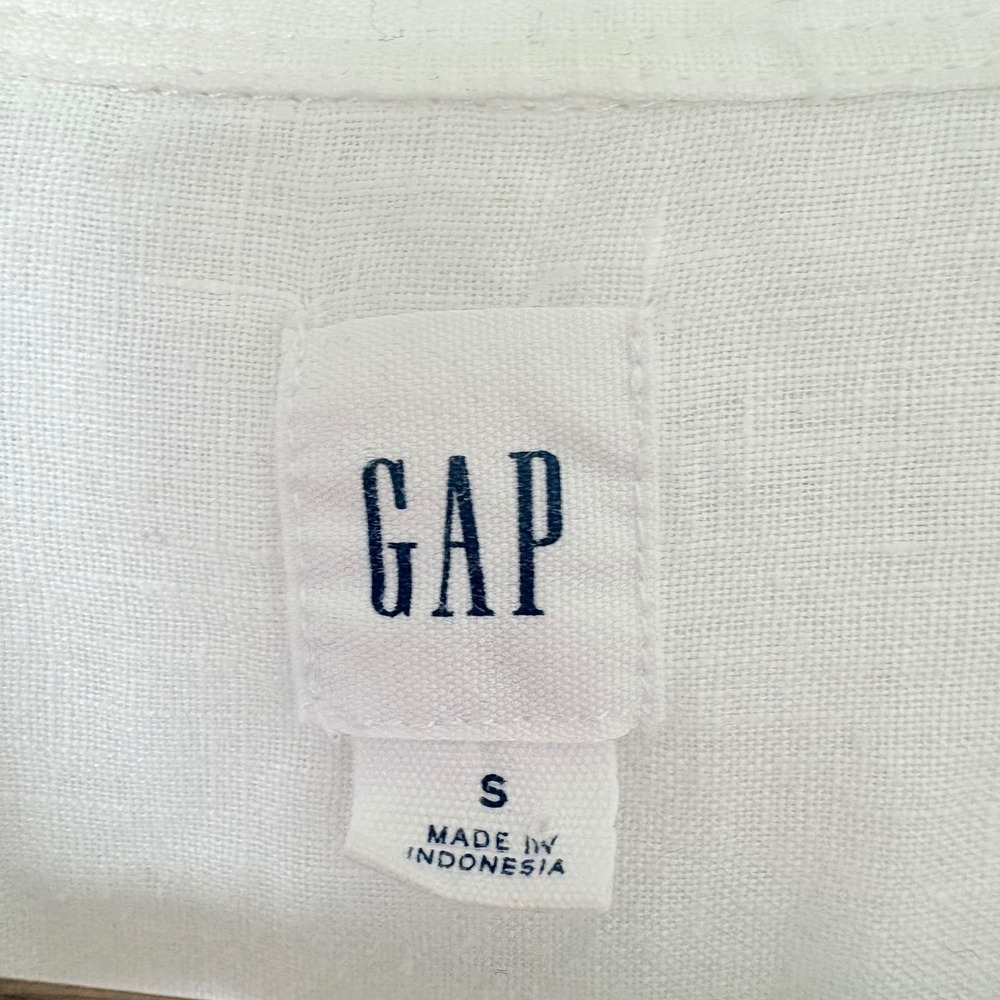 Gap Linen Tunic Shirt Womens Small White Popover Minimal Capsule Resortwear Cool - Picture 5 of 13